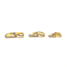 Trio de Argolas Pequenas Micro Cravejadas (P,M,G)