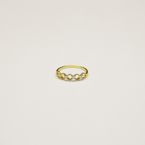 Anel Com Elos e Zirconias