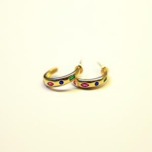 Argola Média Com Pedras Coloridas