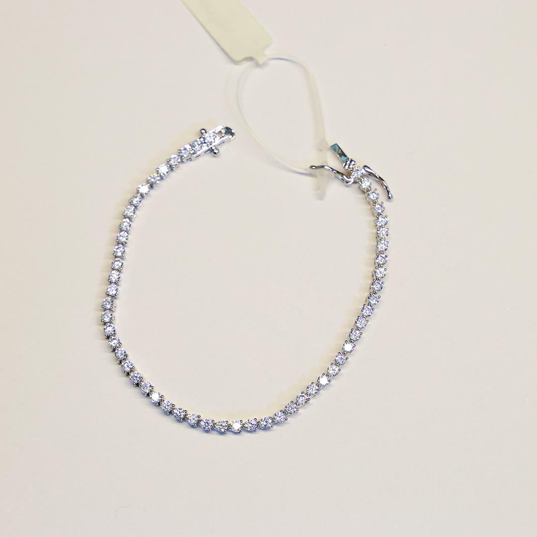 Pulseira Cravejada Fechamento Lateral Duplo