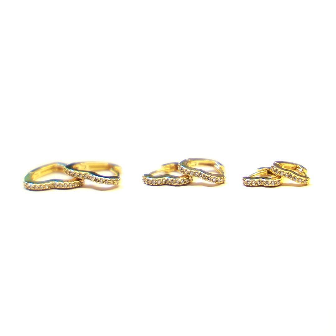 Trio de Argolas Pequenas Micro Cravejadas (P,M,G)